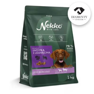 Nekko grain-free dry food for adult dogs of medium and large breeds rich in turkey with lamb