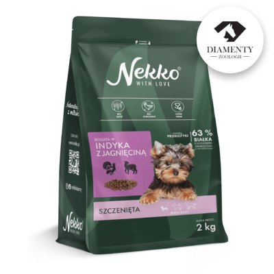 Nekko grain-free dry food for puppies of small breeds rich in turkey with lamb