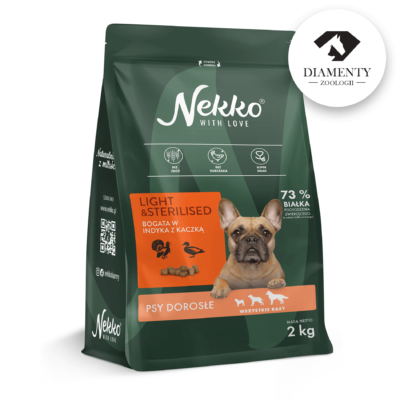 Nekko grain-free dry food for adult dogs of all breeds rich in turkey with duck