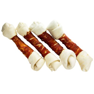 NEKKO DOG SNACKS – CHICKEN WRAPS RAWHIDE KNOTTED BONES 26 cm 500 g