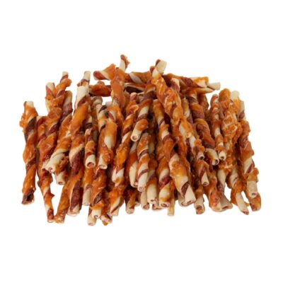 NEKKO DOG SNACKS – CHICKEN WRAPS DOUBLE COLOR RAWHIDE TWIST 500 g