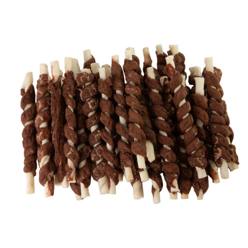 NEKKO DOG SNACKS – BEEF STICKS WRAP RAWHIDE TWIST 500 g