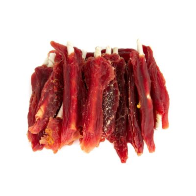 NEKKO DOG SNACKS – SOFT DUCK JERKY WITH RAWHIDE STICK 500 g