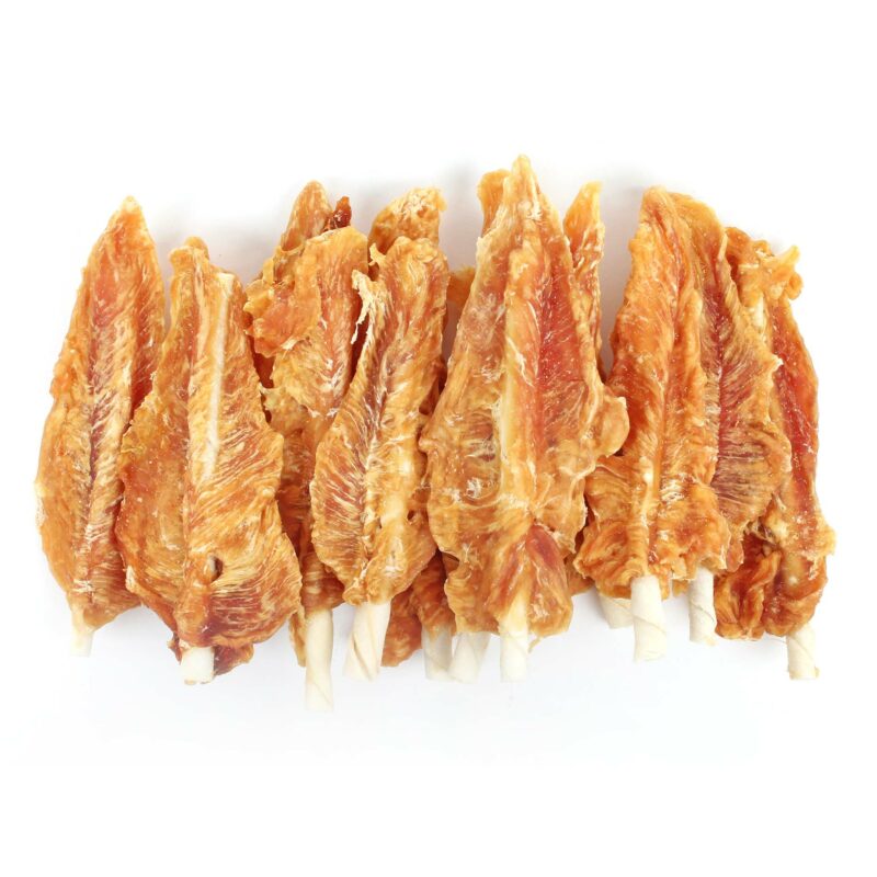 NEKKO DOG SNACKS – DRY JERKY WITH RAWHIDE STICK 500 g