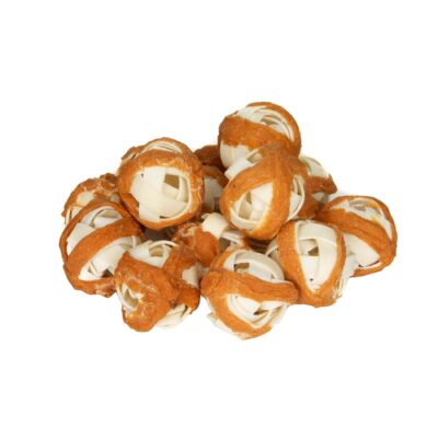 NEKKO DOG SNACKS – RAWHIDE KNOTTED BALL WITH CHICKEN SLURRY 500 g