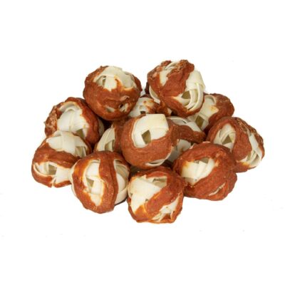 NEKKO DOG SNACKS – RAWHIDE KNOTTED BALL WITH DUCK SLURRY 500 g