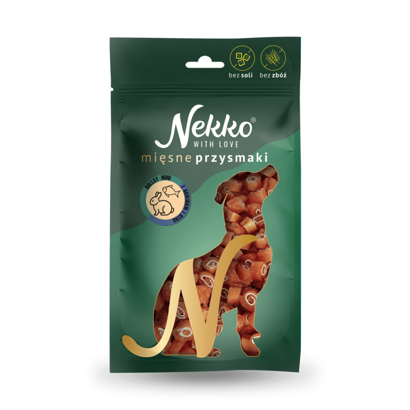 NEKKO DOG SNACKS – Cod & rabbit rolls 1 cm 80 g