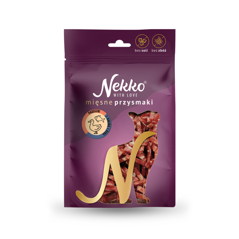 NEKKO CAT SNACKS – Soft duck + fish small strips 50 g
