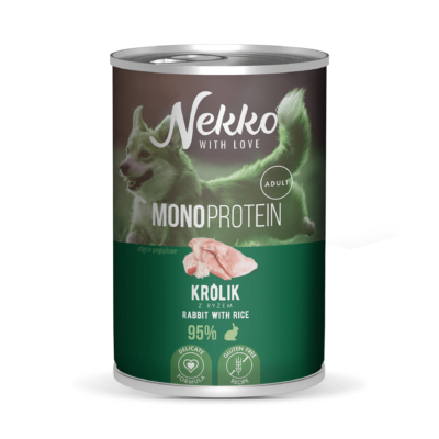 NEKKO MONOPROTEIN ADULT – Rabbit with rice 400 g