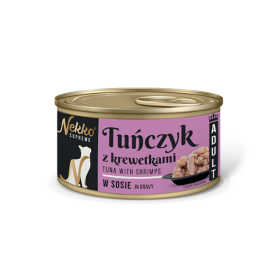 NEKKO SUPREME ADULT – Tuna with shrimps in gravy, can 80g