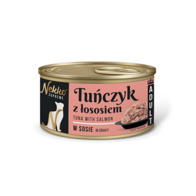 NEKKO SUPREME ADULT – Tuna with salmon in gravy, can 80 g