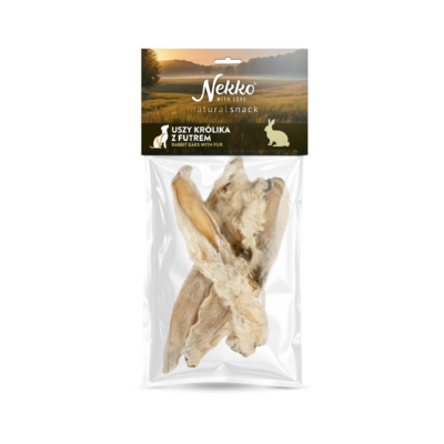 NEKKO NATURAL SNACK – RABBIT EAR WITH FUR