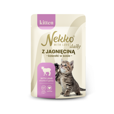 NEKKO DAILY KITTEN – with lamb in gravy, pouch 85 g