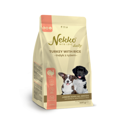 NEKKO DAILY dry food for puppies of all breeds, turkey with rice