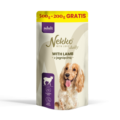 NEKKO DAILY ADULT WITH LAMB – pouch 500 g + 200 g GRATIS