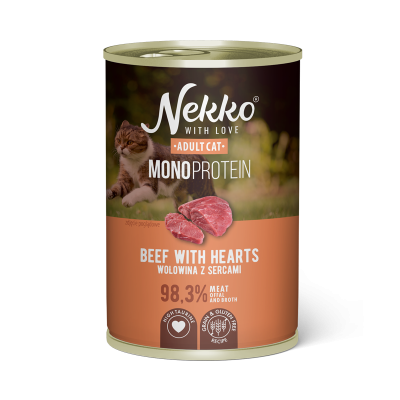 NEKKO MONOPROTEIN ADULT CAT Beef with Hearts 400g