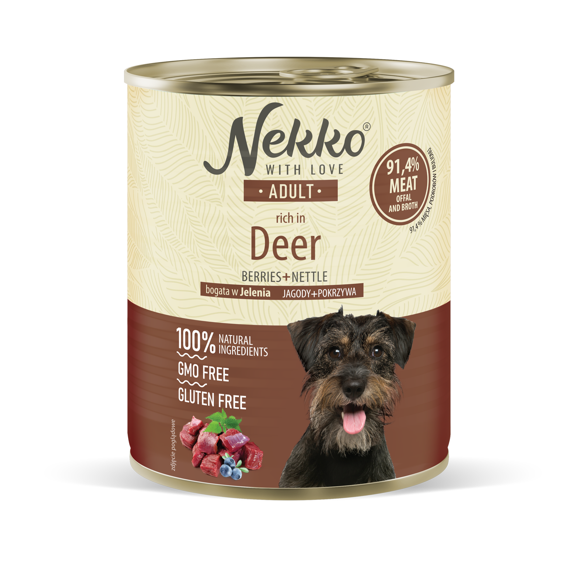 tenko　ドックフード NEKKO CANNED FOOD FOR ADULT DOGS, RICH IN DEER, BLUEBERRIES AND
